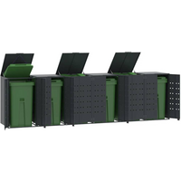 vidaXL Wheelie Bin Storage for 6 Bins Anthracite 414x79x117 cm Steel