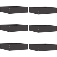 vidaXL Lawn Edging 6 pcs Black 50 x 50 x 13 cm Steel