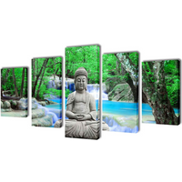 Canvas Wall Print Set Buddha 200 x 100 cm