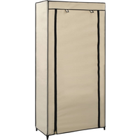 vidaXL Shoe Cabinet with Cover Cream 58x28x106 cm Fabric