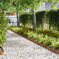 vidaXL Lawn Edging 10 pcs Brown 100 x 0.05 x 15 cm Weathering Steel
