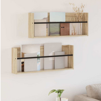 vidaXL Magazine Rack 2 pcs Sonoma Oak 80 x 12 x 30 cm Engineered Wood