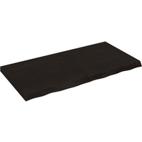 vidaXL Table Top Dark Brown 120x60x(2-6) cm Treated Solid Wood Oak