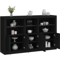vidaXL Sideboard with LED Lights Black 162x37x100 cm