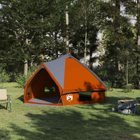 vidaXL Teepee Tent 6-Person Grey and Orange 431 x 366 x 185 cm
