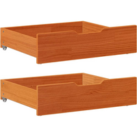 vidaXL Under-Bed Drawers 2 pcs Wax Brown 65x55x17 cm Solid Wood Pine