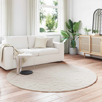 vidaXL Anti-Slip Faux Rabbit Fur Rug Olite Beige Ø 200 cm Polyester