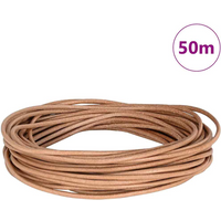 vidaXL Leather Cord Brown Ø2.5 mm x 50 m Leather