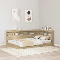 vidaXL Storage Headboard with Shelf Sonoma Oak 207.5 x 137.5 x 76.5 cm