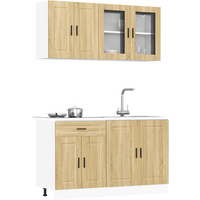 vidaXL 4 Piece Kitchen Cabinet Set Porto Sonoma Oak Engineered Wood
