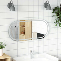 vidaXL LED Bathroom Mirror 100x45 cm Oval