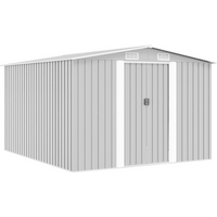 vidaXL Garden Shed 257x298x178 cm Metal Grey