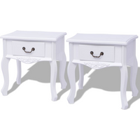 vidaXL Bedside Cabinets 2 pcs MDF White