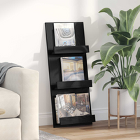 vidaXL Magazine Rack Black Oak 43 x 11 x 102 cm Engineered Wood