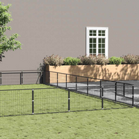 vidaXL Dog Kennel Black 64 m² Steel