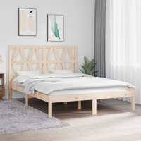 3103978 vidaXL Bed Frame without Mattress Solid Wood 140x190 cm (809997+818620)