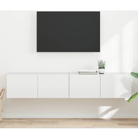 vidaXL TV Wall Cabinet 2 pcs Gloss White 78.5 x 31 x 29.5 cm