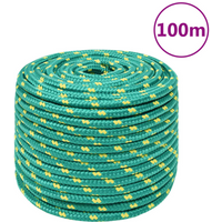 vidaXL Boat Rope Green 12 mm 100 m Polypropylene