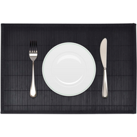 6 Bamboo Placemats 30 x 45 cm Black