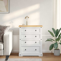 vidaXL Storage Chests Corona White 92 x 48 x 114 cm Solid Pine Wood