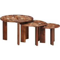 vidaXL Nesting Coffee Tables 3 pcs Multicolour Solid Reclaimed Wood