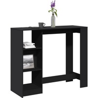 vidaXL Bar Table with Shelf Black 124x46x103.5 cm Engineered Wood
