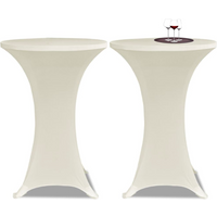 Standing Table Cover Ø60cm Cream Stretch 2 pcs