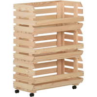 vidaXL Vegetable Trolley 57x30x80 cm Solid Pinewood