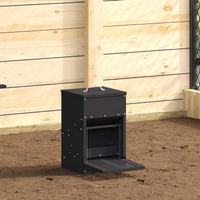 vidaXL Chicken Treadle Feeder Black 25 x 42 x 40 cm Cold-Rolled Steel