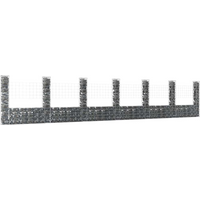 vidaXL U-shape Gabion Basket with 7 Posts Iron 740x20x150 cm
