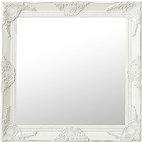 vidaXL Wall Mirror Baroque Style 60x60 cm White