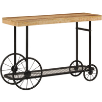 vidaXL Console Table 112x36x76 cm Solid Wood Mango and Iron
