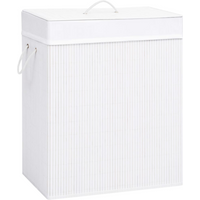 vidaXL Bamboo Laundry Basket White 100 L
