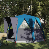 vidaXL Cabin Tent 3-Person with Roof Blue and Grey 320 x 320 x 203 cm