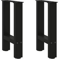 vidaXL Coffee Table Legs Black 2 pcs 38x(42-43) cm Steel