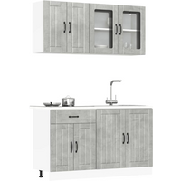 vidaXL 4 Piece Kitchen Cabinet Set Lucca Concrete Grey Engineered Wood