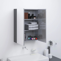 vidaXL Bathroom Mirror Cabinet 60x15x75 cm MDF Shining Grey
