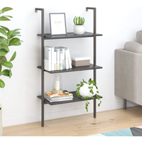 vidaXL 3-Tier Leaning Shelf Black 64x35x120.5 cm