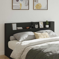vidaXL Headboard Black 200 x 16.5 x 103.5 cm Engineered Wood