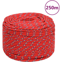 vidaXL Boat Rope Red 6 mm 250 m Polypropylene