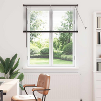 vidaXL Venetian Blinds Height Adjustable Black 130 x 115 cm Aluminium