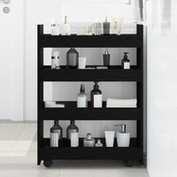 vidaXL Narrow Storage Trolley Black Oak 60 x 20 x 82 cm