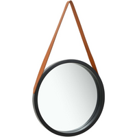 vidaXL Wall Mirror with Strap 50 cm Black