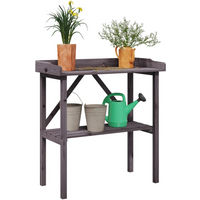 vidaXL Plant Table with Shelf Grey 78x38x82.5 cm Solid Wood Fir