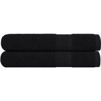 vidaXL Sauna Towels 2 pcs "FROGN" Black 80x200 cm 100% Cotton