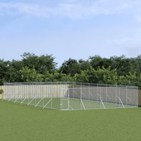 vidaXL Outdoor Dog Kennel Silver 8x16x2 m Galvanised Steel