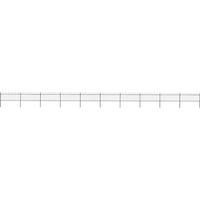 vidaXL Garden Fence with Hoop Top Steel 1781.5x80 cm Black