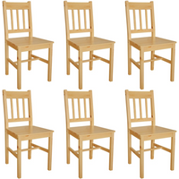 vidaXL Dining Chairs 6 pcs Pinewood