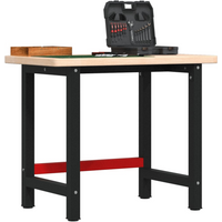 vidaXL Workbench 100x60x83 cm Solid Wood Oak Rectangular