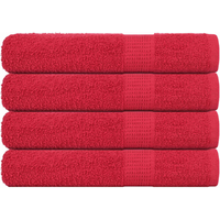 vidaXL Towels 4 pcs "FROGN" Red 100x200 cm 100% Cotton